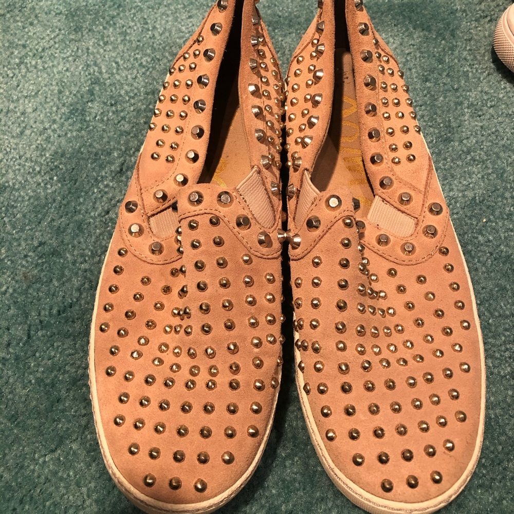 SAM EDELMAN STUDDED SUEDE SLIP ON